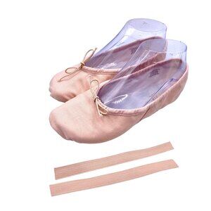 Bloch Prolite II Canvas Ballet Shoes Pink Girls 1.5 D S0213L Leather Toe Heel
